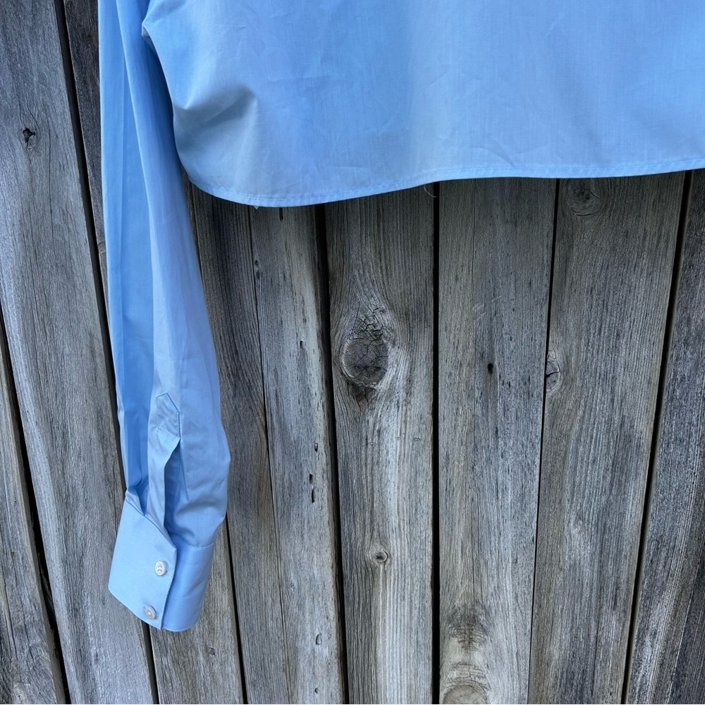 NWT Kkoncept Blue Bubble Crop Shirt Cotton L - Picture 12 of 16